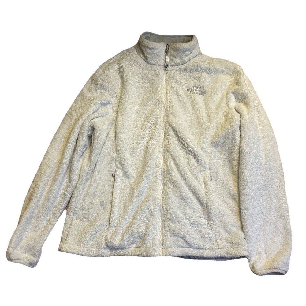 The North Face Women’s Full Zip Fleece Jacket White Size Large Soft Plush Warm